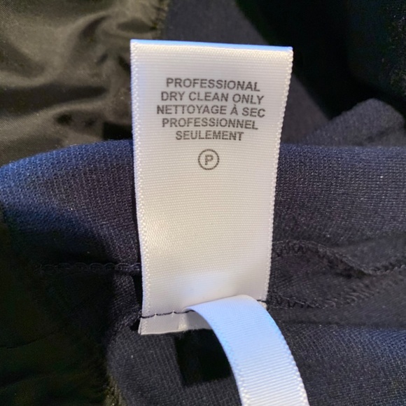 Calvin Klein Faux Leather Trim Fit&Flare Dress Blue/Black Size 12 - Picture 4 of 11